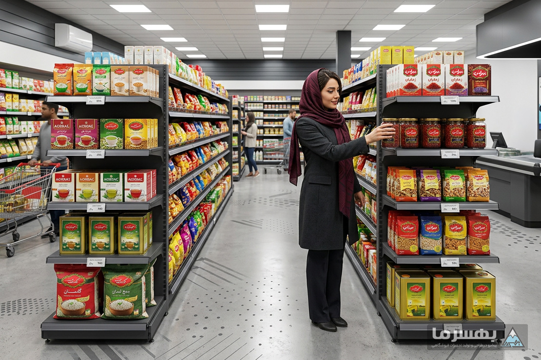 اصول روانشناسی چیدمان قفسه فروشگاهی؛ تأثیر ارتفاع و عمق قفسه در افزایش فروش سوپرمارکت