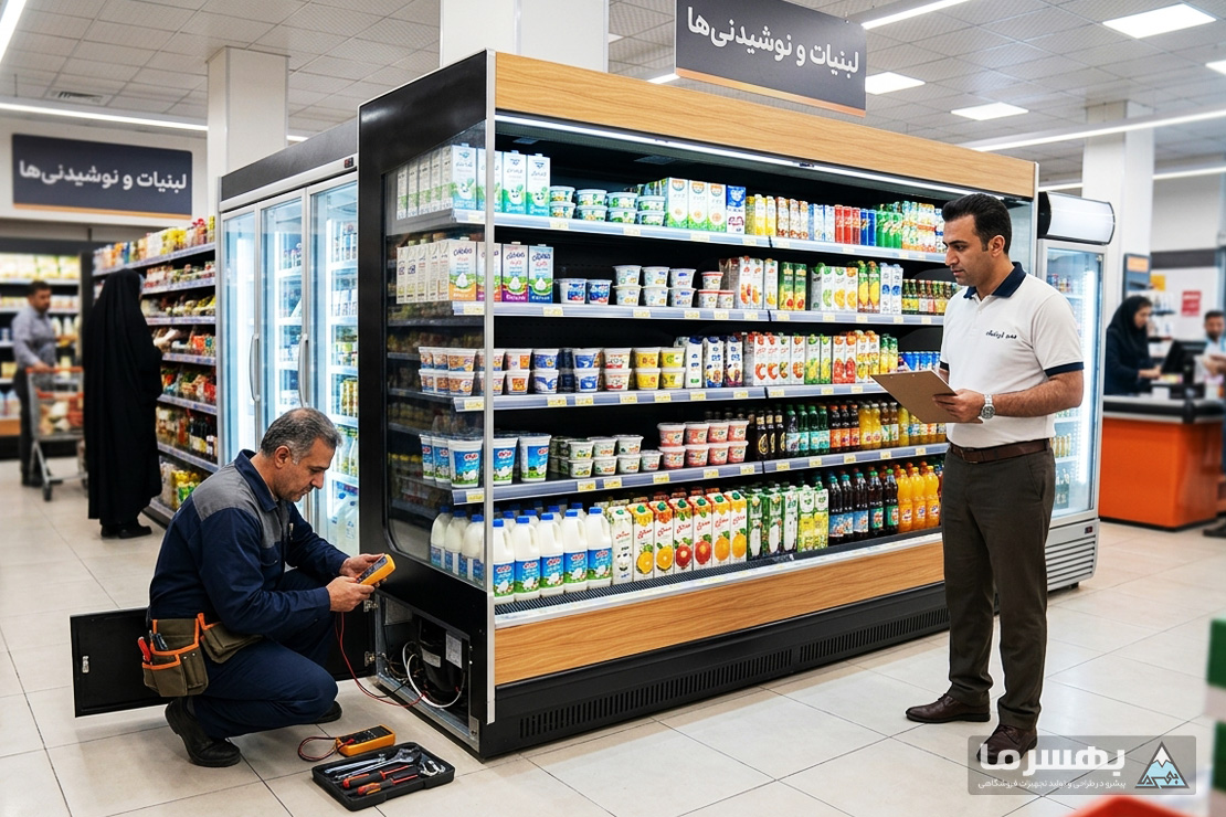 برنامه ماهانه نگهداری یخچال صنعتی در فروشگاه پرتردد