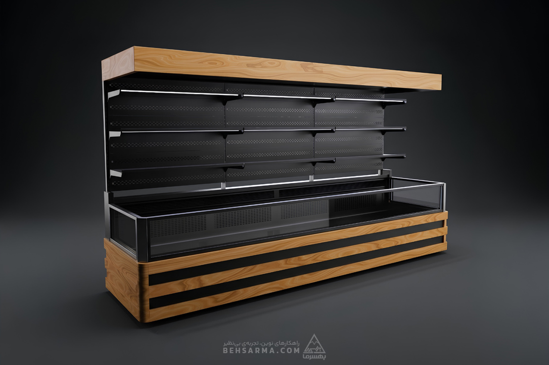 Single-sided horizontal multideck refrigerator