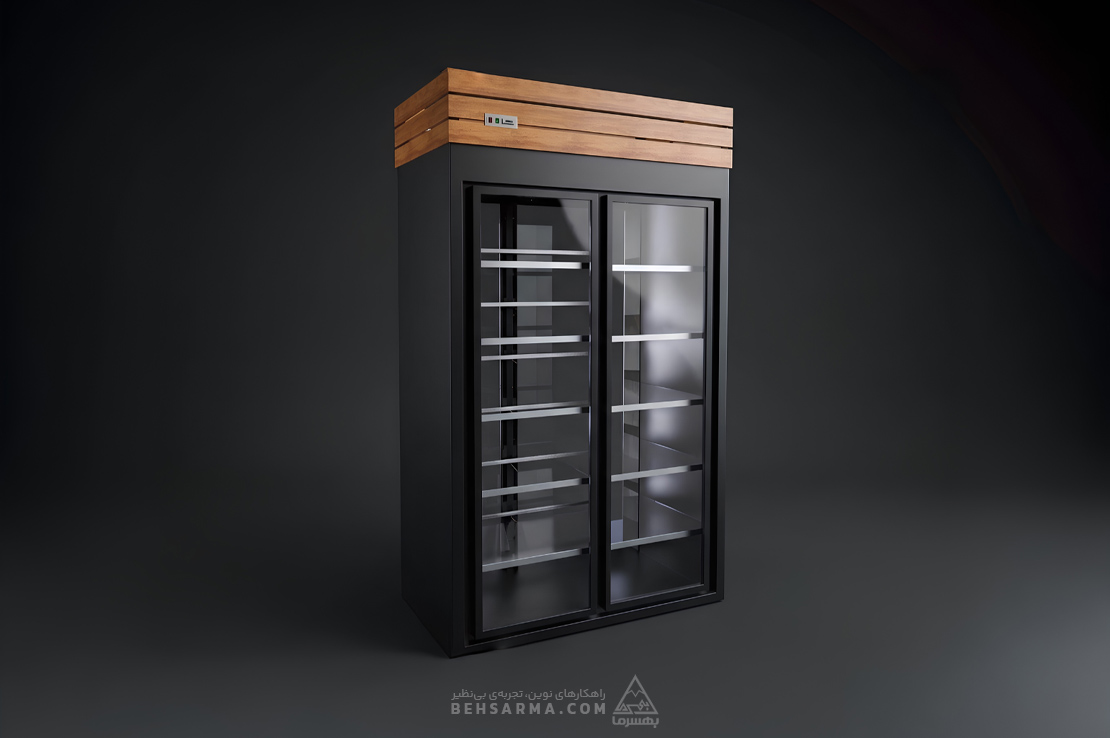 Two-door glass-door display refrigerator