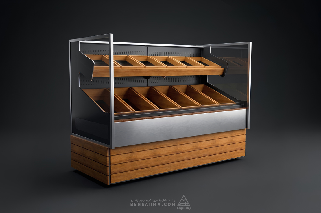 Produce and vegetable display refrigerator
