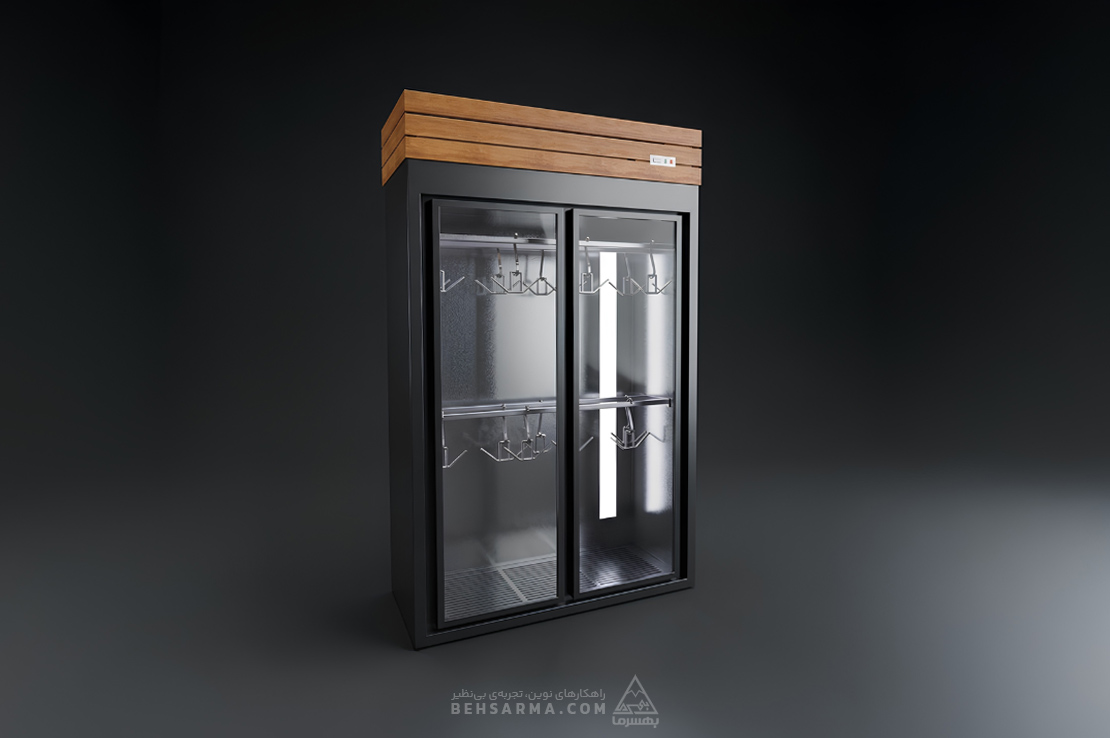 Glass-door upright display freezer