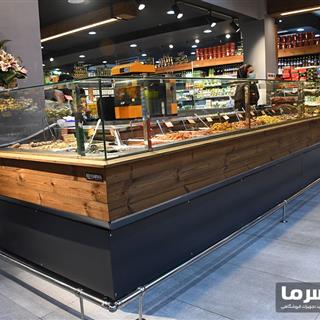 یخچال ویترینی با نمای چوب