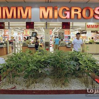 طراحی زیبای ورودی سوپرمارکت میگروس