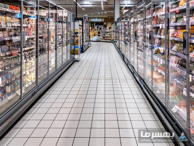 تفاوت نقش یخچال فروشگاهی در طراحی سوپرمارکت لاکچری و محلی
