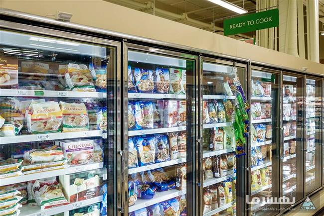 فریزرهای فروشگاهی ایستاده در سوپرمارکت
